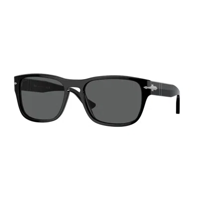 Persol Dark Grey Square Unisex Sunglasses Po3341s 95/b1 55 In Black