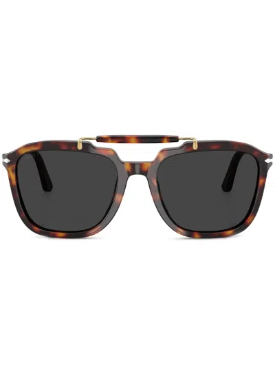 PERSOL TORTOISE-SHELL SQUARE FRAME SUNGLASSES