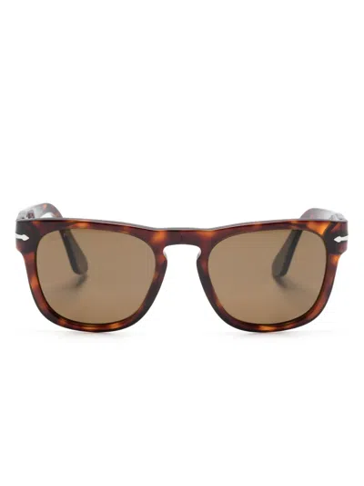 Persol Elio Tortoiseshell-effect Square-frame Sunglasses In Braun