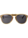 Persol Embossed Logo Tinted Sunglasses In Brown