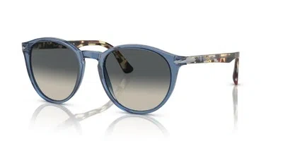 Pre-owned Persol Galleria '900 Po 3152s Clear Blue Navy/grey 52/20/145 Men Sunglasses In Gray