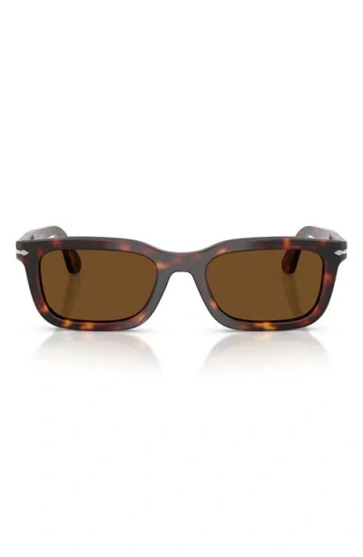 Persol Gender Inclusive 53mm Polarized Rectangle Sunglasses In Brown