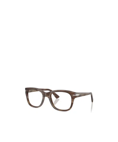 Persol Geometric Frame Plain Glasses In Brown