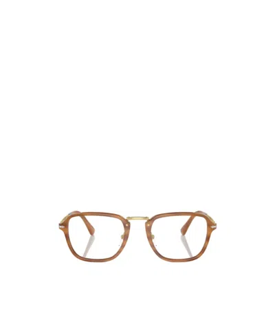 Persol Geometric Frame Plain Mirror In Brown