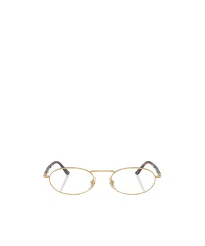 Persol Geometric Frame Plain Mirror In Gold