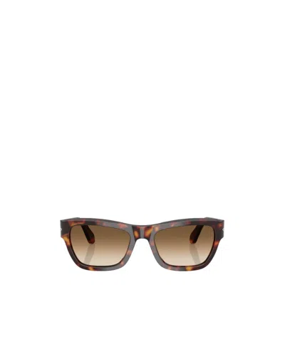 Persol Geometric Frame Sunglasses In Brown