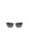 Persol Geometric Frame Sunglasses In Brown