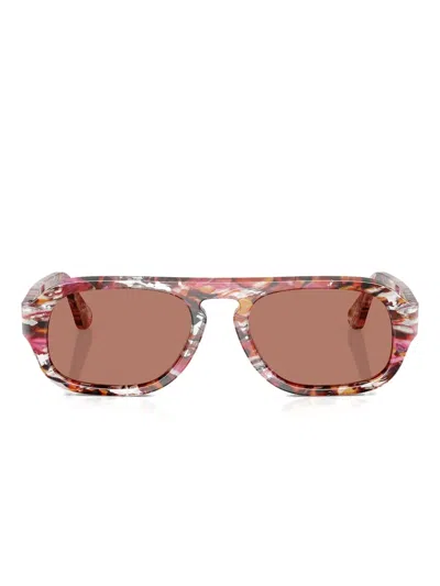 Persol Geometric-frame Sunglasses In Orange