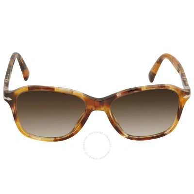 Persol Gradient Brown Square Unisex Sunglasses 0po3244s 112351 53 In Brown / Honey