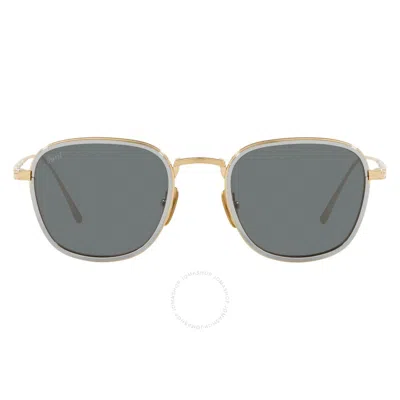 Persol Gray Square Unisex Sunglasses Po5007st 8005b147 In Gold