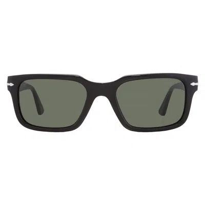 Persol Green Rectangular Men's Sunglasses Po3272s 95/31 53 In Black