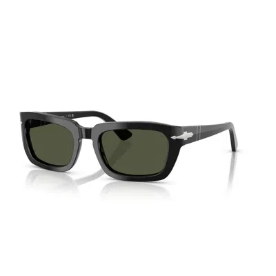 Persol Green Rectangular Unisex Sunglasses Po3367s 95/31 54 In Neutral