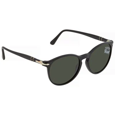 Persol Green Round Unisex Sunglasses Po3228s 95/31 53 In Black