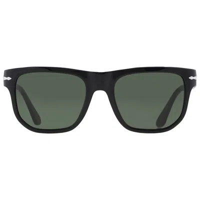 Persol Green Square Unisex Sunglasses Po3306s 95/31 55 In Black