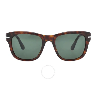 Persol Green Square Unisex Sunglasses Po3313s 24/31 52 In Green / Tortoise