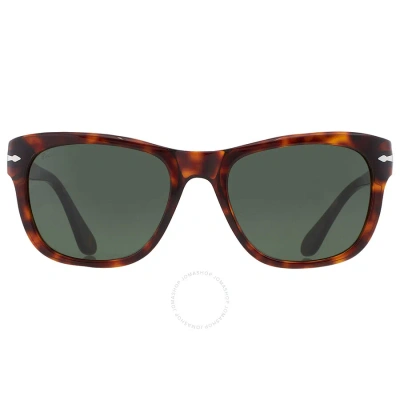 Persol Green Square Unisex Sunglasses Po3313s 24/31 55 In Green / Tortoise