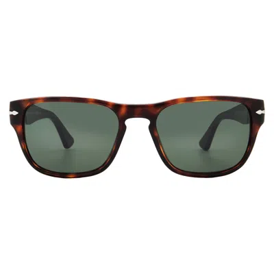 Persol Green Square Unisex Sunglasses Po3341s 24/31 55 In Metallic