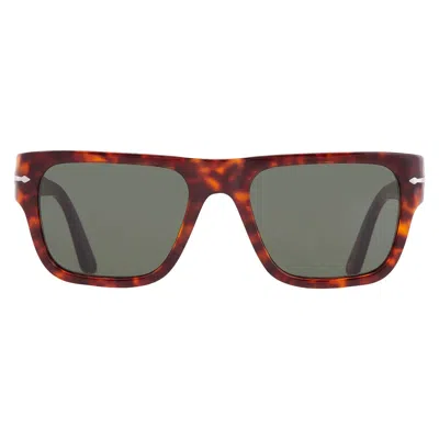 Persol Green Square Unisex Sunglasses Po3348s 24/31 55 In Brown