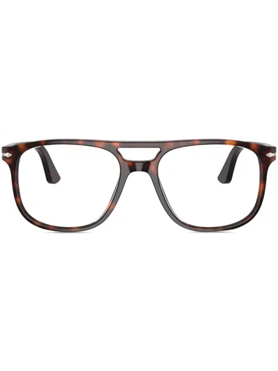 Persol Greta Pilot-frame Glasses In Brown