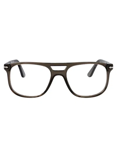 Persol Grey Acetate Glasses In Metallic