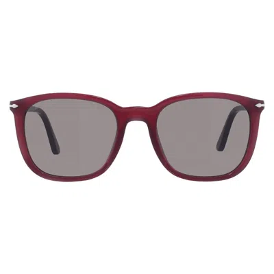 Persol Grey Square Unisex Sunglasses Po3355s 1216b1 52 In Pink