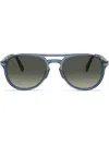Persol Havana Round-frame Sunglasses In Blue