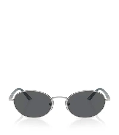 Persol Ida Oval Sunglasses In Silver