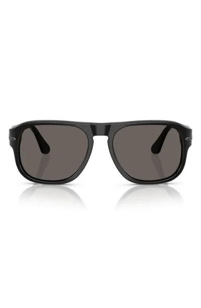 Persol Jean 57mm Pillow Sunglasses In Black