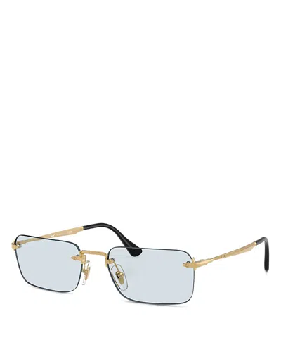 Persol Luc Rectangular Optical Glasses, 55mm In Gold