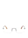 Persol Luc Rimless Rectangle-frame Glasses In Silver