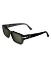 Persol Adrien 58mm Rectangular Sunglasses In Black Dark Grey