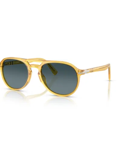 Persol Unisex Polarized Oval Sunglasses, Po3235s In Light Blue Gradient Dark Blue