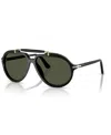 Persol Unisex Round Sunglasses, Po0202s In Black