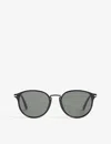 Persol Mens Black Po3210s Oval-frame Sunglasses In Black
