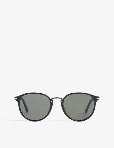 Persol Mens Black Po3210s Oval-frame Sunglasses