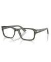 Persol 0po3364v Translucent Grey Acetate Rectangular Eyeglasses In Gray