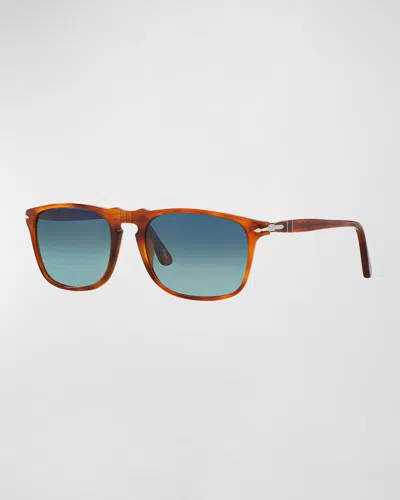 PERSOL MEN'S FLAT-TOP SQUARE SUNGLASSES - GRADIENT POLARIZED,PROD221690147