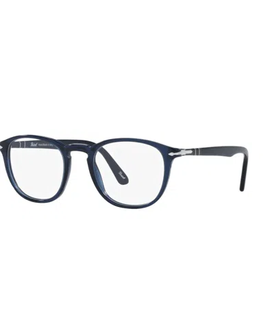 Persol Men's Round Eyeglasses, Po3143v In Transparent Blue