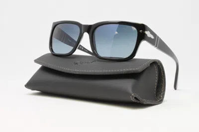Pre-owned Persol Men's Sunglasses Po3315s 95/s3 Black 58mm Blue Gradient Polarized Lens