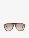 Persol Po0649 Terra Di Siena Aviator Havana Sunglasses In Brown