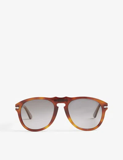 Persol Po0649 Terra Di Siena Aviator Havana Sunglasses In Brown