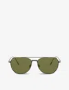Persol Mens Grey Po5003st Titanium Titanium And Crystal Sunglasses In Grey