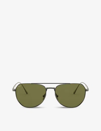 Persol Mens Grey Po5003st Titanium Titanium And Crystal Sunglasses