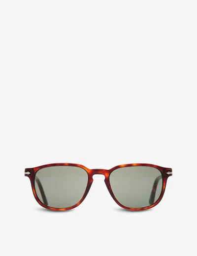 Persol Mens Havana Suprema Tortoiseshell Round-frame Sunglasses