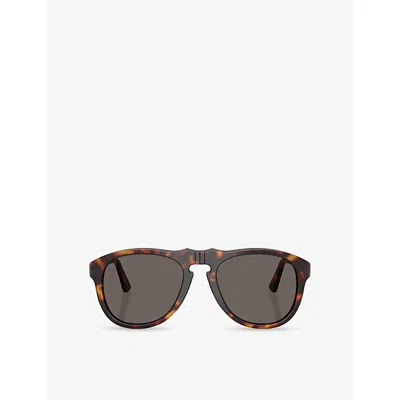 Persol Mens Po0649ne Aviator-frame Tortoiseshell Acetate Sunglasses Brown