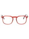 Persol Transparent Red Acetate Optical Glasses In Red