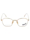 Persol Gold Titanium Optical Glasses In Gold