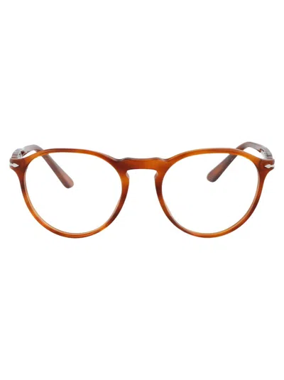 Persol Oval Frame Glasses In Brown