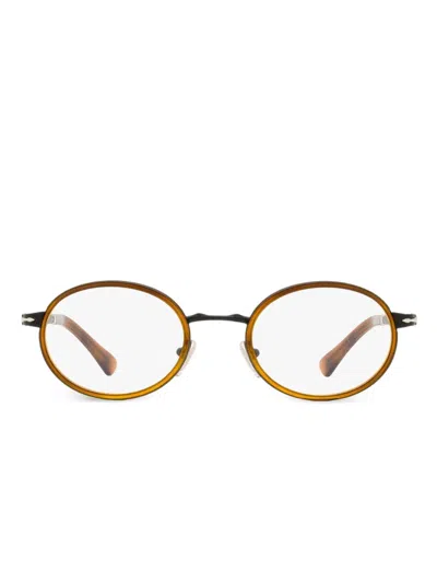 Persol Oval-frame Glasses In Brown