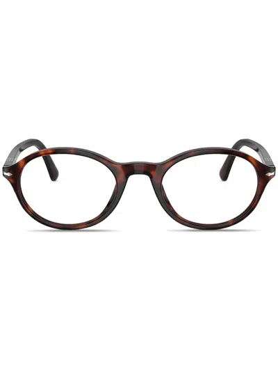 Persol Oval-frame Glasses In Brown
